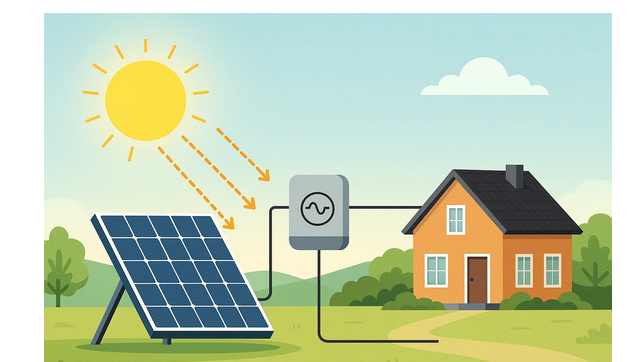 Илюстрация на слънчева енергия и соларен панел